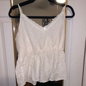 White Cotton Lace Cami